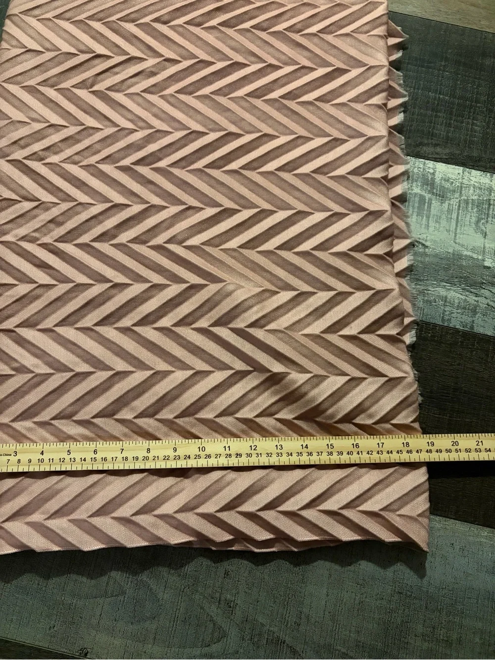 World Market Blush Pink Chevron Textured Wrap Shawl Scarf 25x76